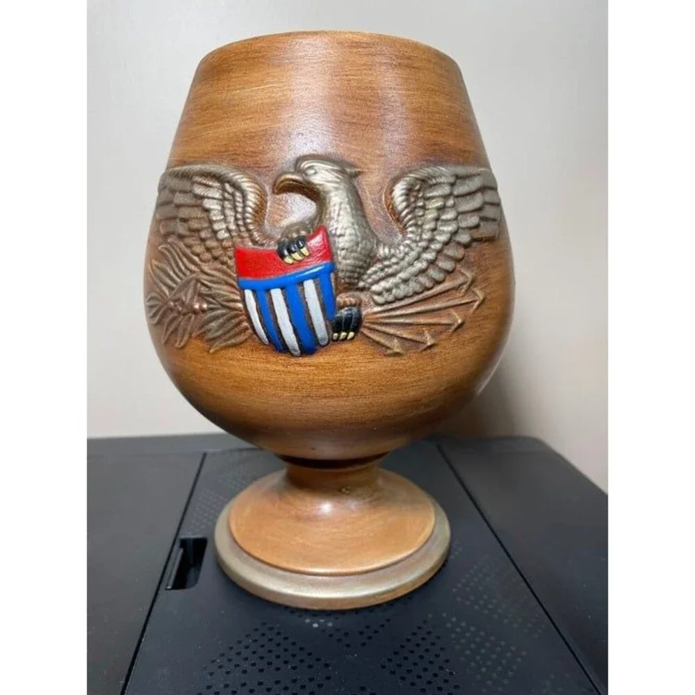 Vintage 1972 Pottery Pedestal Goblet Bernnice Schaerer 9